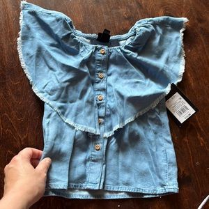 NWT Art Class Jean button down girls top 2T